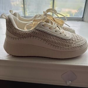 Tweed Cream Sneakers